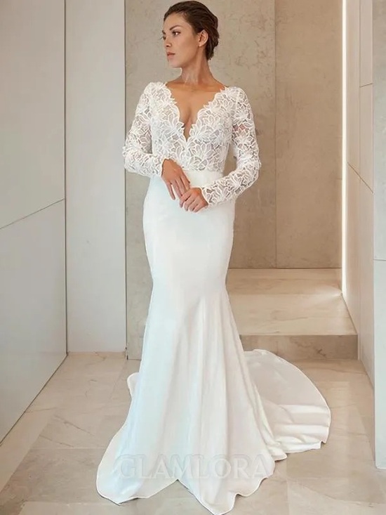Dresses & Skirts - **NEW** White Lace Long-Sleeve V-Neck Dress - 6